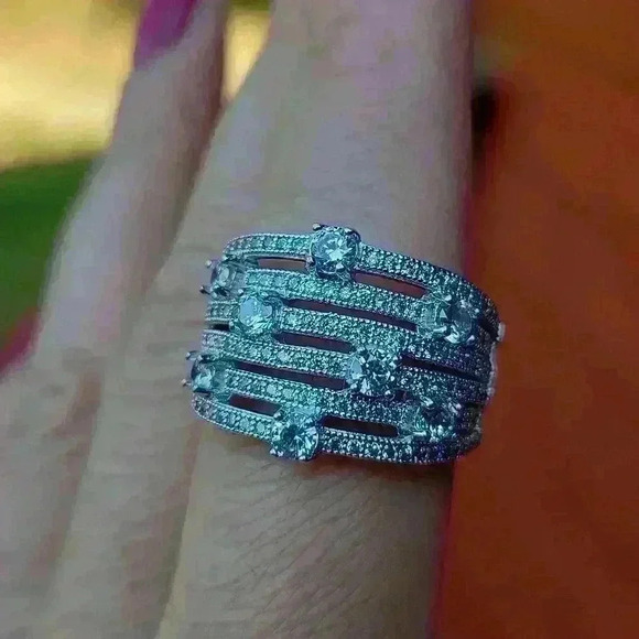 Lafonn Sterling Silver 925 CZ ring size 7 - Picture 12 of 16